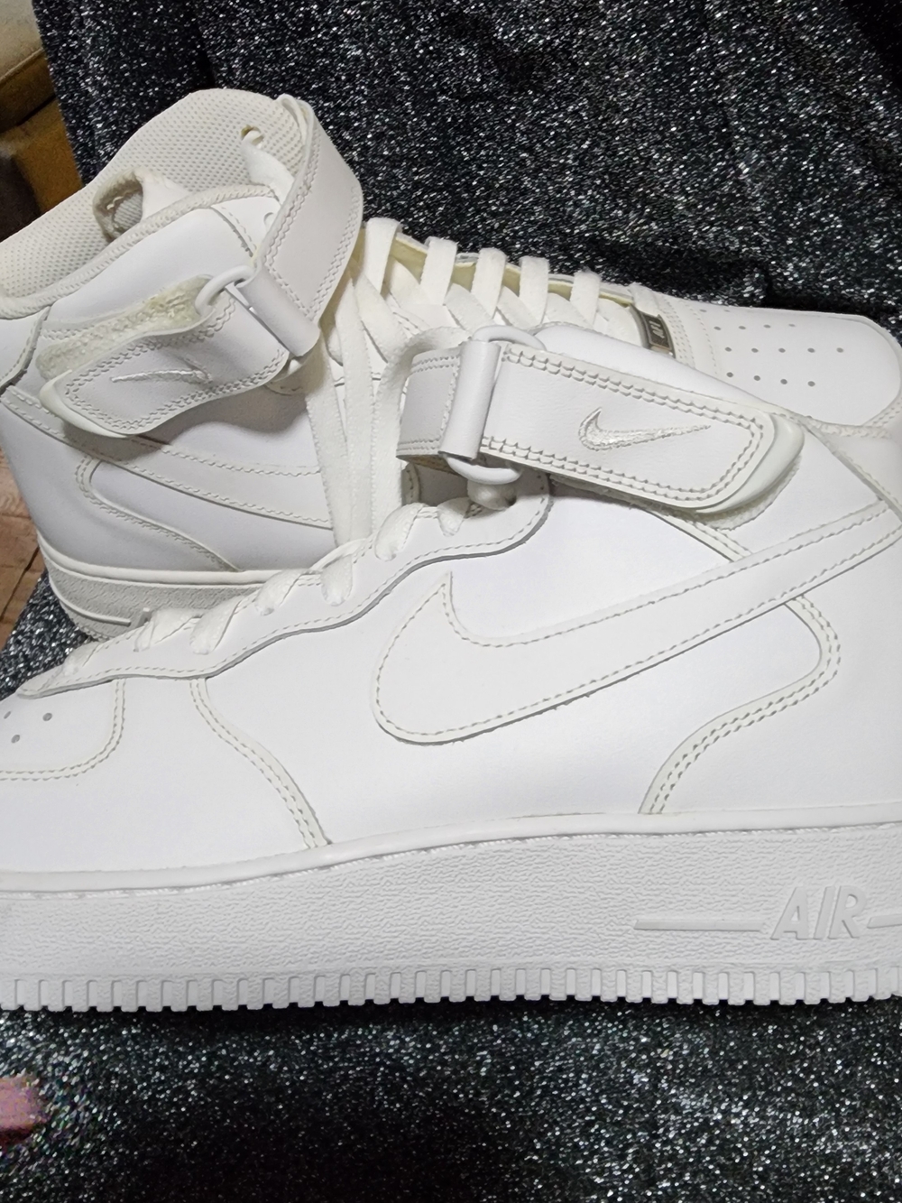 AIR FORCE 1 All-White High-Top Sneakers with Hook-and-Loop Strap